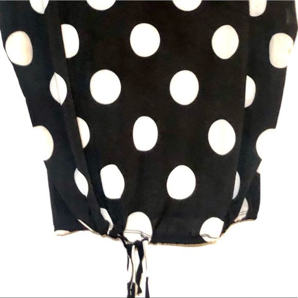 Lavish Black & White Polka Dot Shirt Women’s L - Picture 5 of 16